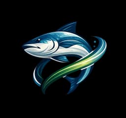 Fish-themed brand logo design sample